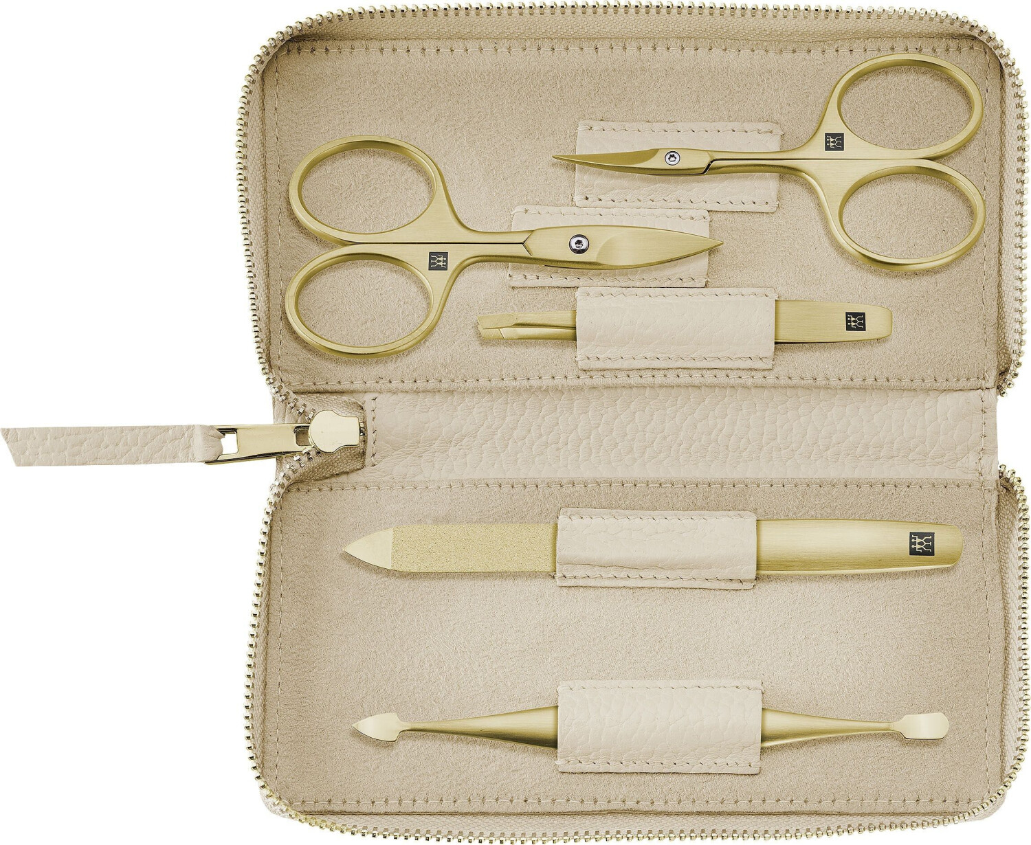 ZWILLING Cowhide leather manicure case 5-piece Premium Gold Edition