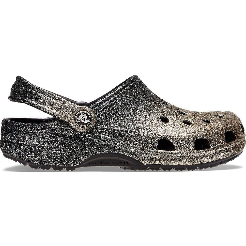 Black and gold crocs outlet