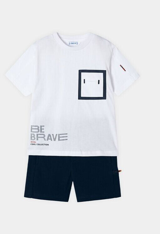 Mayoral Set T-Shirt and Shorts 3601 white Regular Fit 5Y