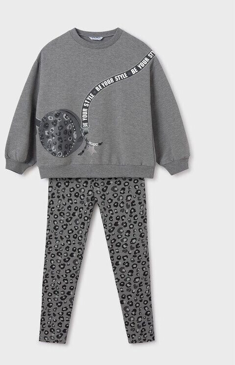 Mayoral Set blouse and leggings 748 grey Regular Fit 16Y