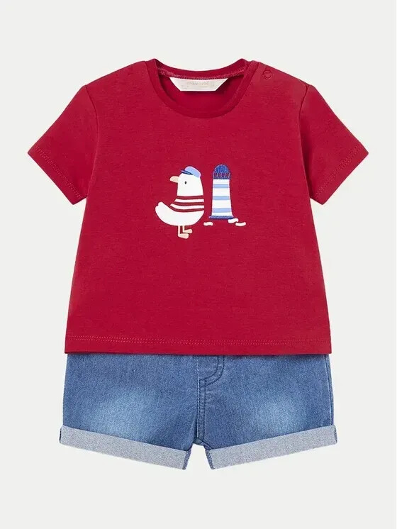 Mayoral Set T-Shirt and Shorts 1209 red Regular Fit 1 2M