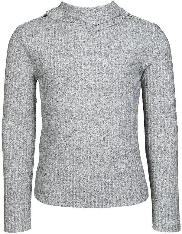 Mayoral Ribbed Knit Sweater Cut Out grey melange 158