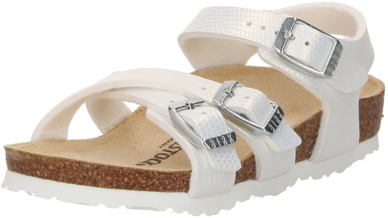 Birkenstock Kumba Kids Birko-Flor Embossed shiny white (medium)