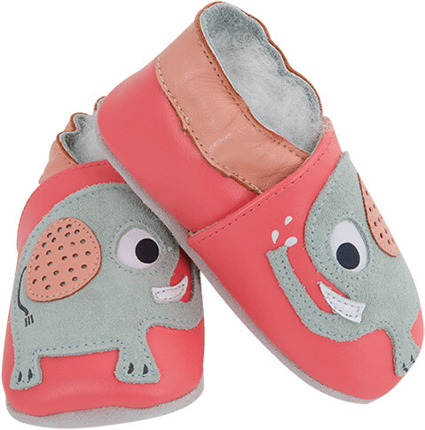 Lait et Miel Crawling shoes with elephants