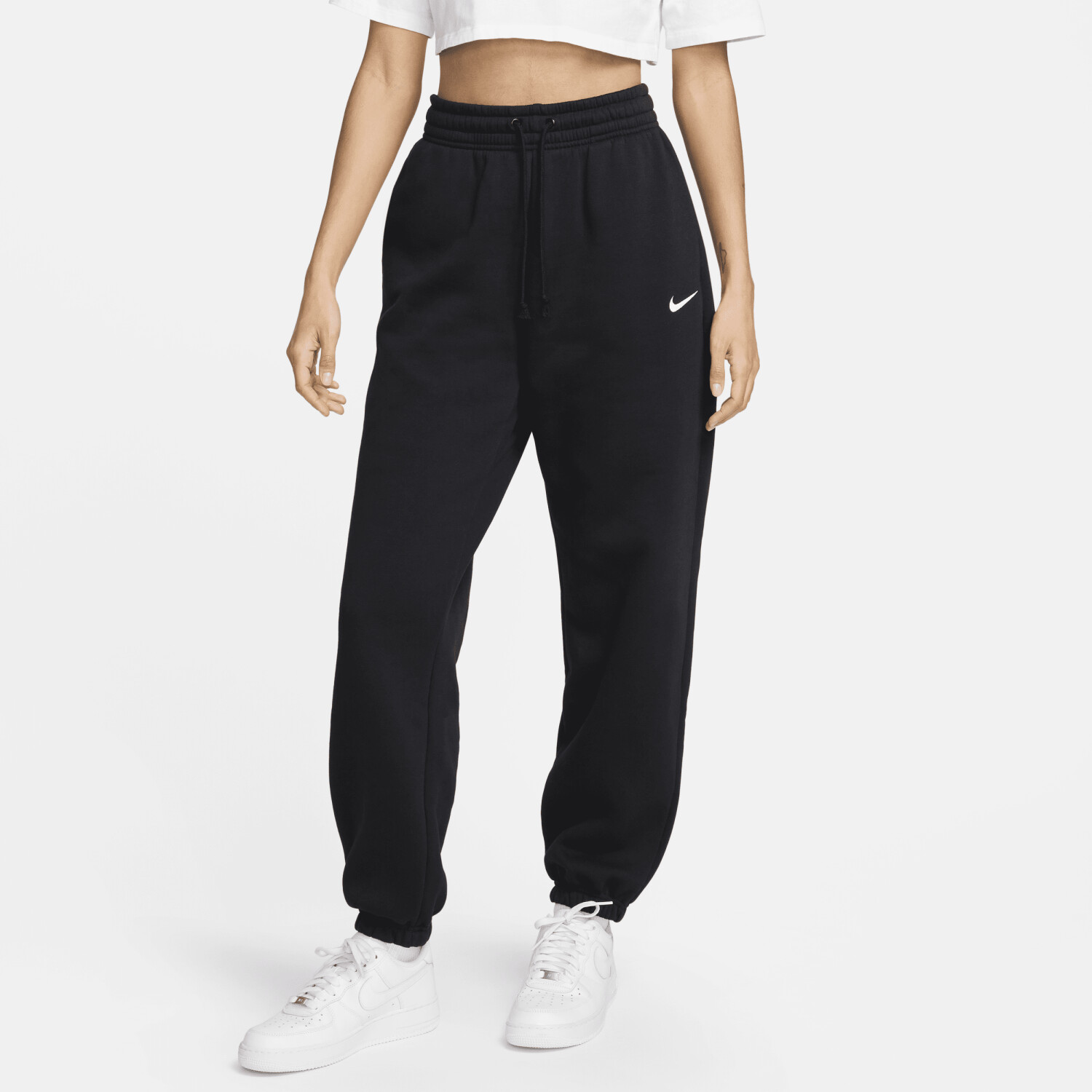 Nike Sportswear Phoenix Fleece Übergrößen-Trainingshose für Damen (FZ5996) schwarz/segel