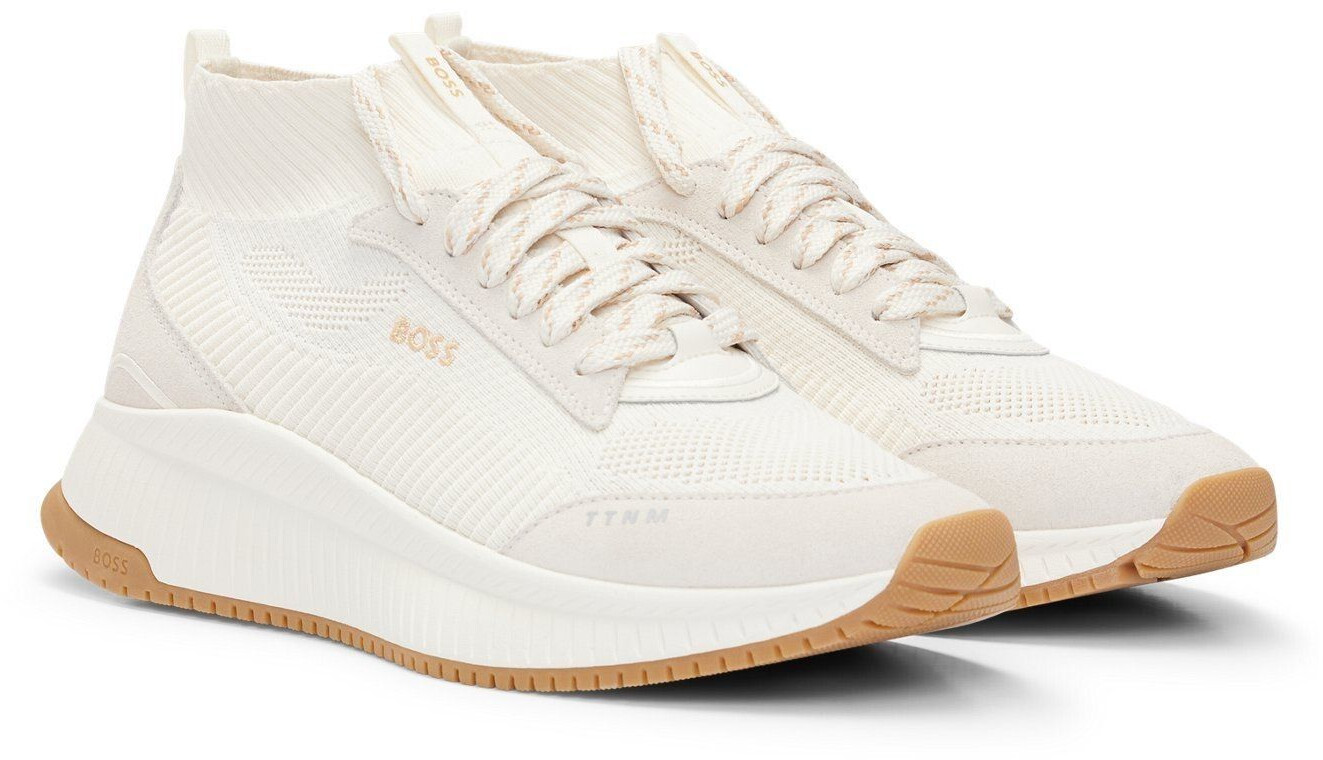 Hugo Boss Midtop Sock-Sneakers with herringbone sole TTNM EVO Slon k 50523933 white