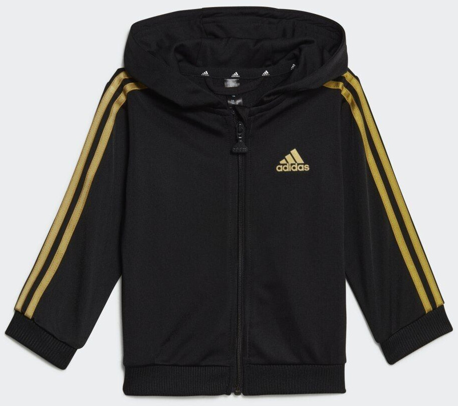 Adidas Kids Essentials Shiny Hooded Track Suit HR5874 black gold metallic ab 27 90 Preisvergleich bei idealo