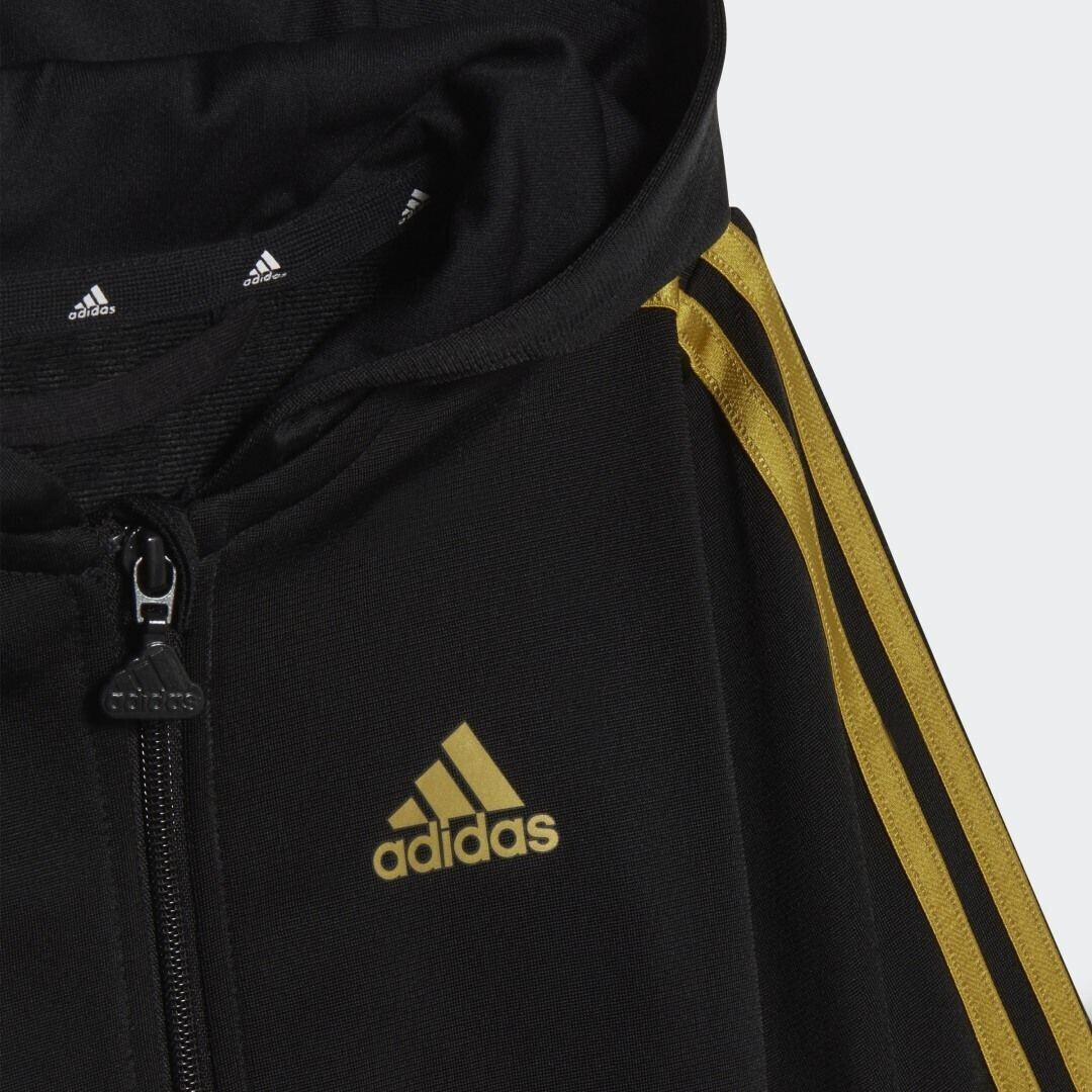 Adidas Kids Essentials Shiny Hooded Track Suit HR5874 black gold metallic ab 27 90 Preisvergleich bei idealo