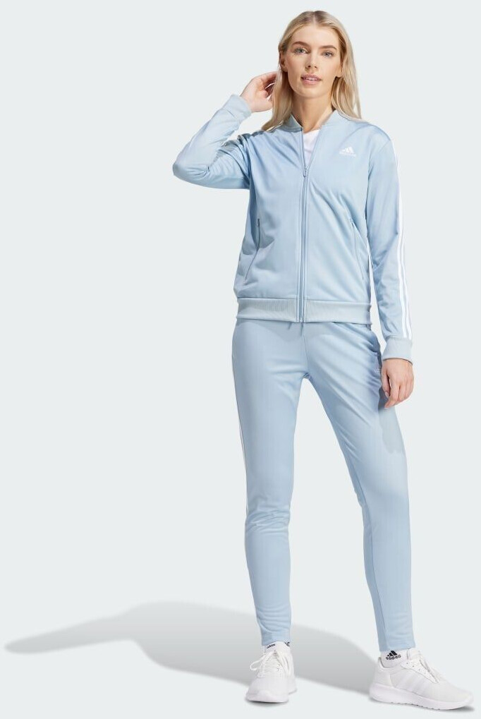 Adidas Woman Essentials 3 Stripes Track Suit IS0853 wonder blue white ab 68 99 Preisvergleich bei idealo