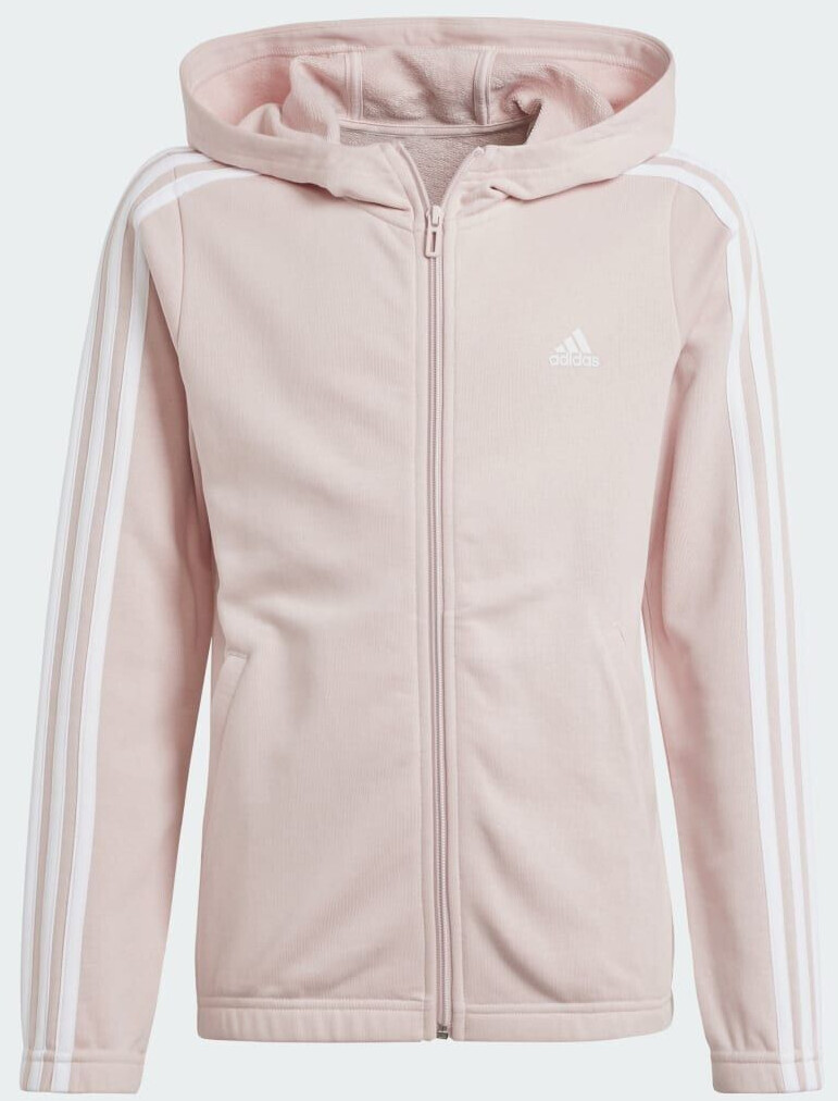 Adidas Kids Essentials 3 Stripes Full Zip Hooded Jacket IZ3464 sandy pink white ab 27 00 Preisvergleich bei idealo