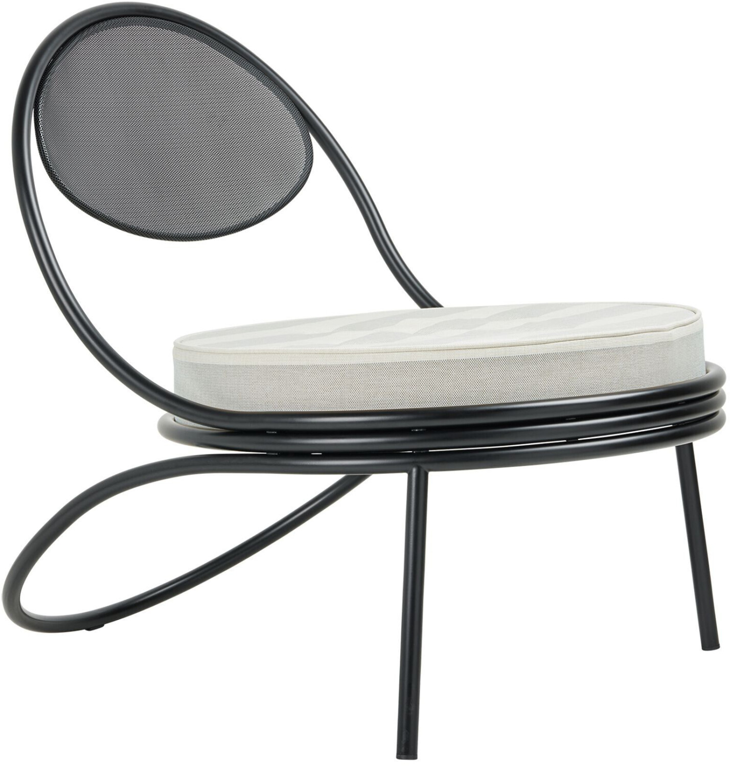 Gubi Copacabana Outdoor Lounge Chair beige/gray/Leslie Stripe 020 60x78x60cm (10125883)