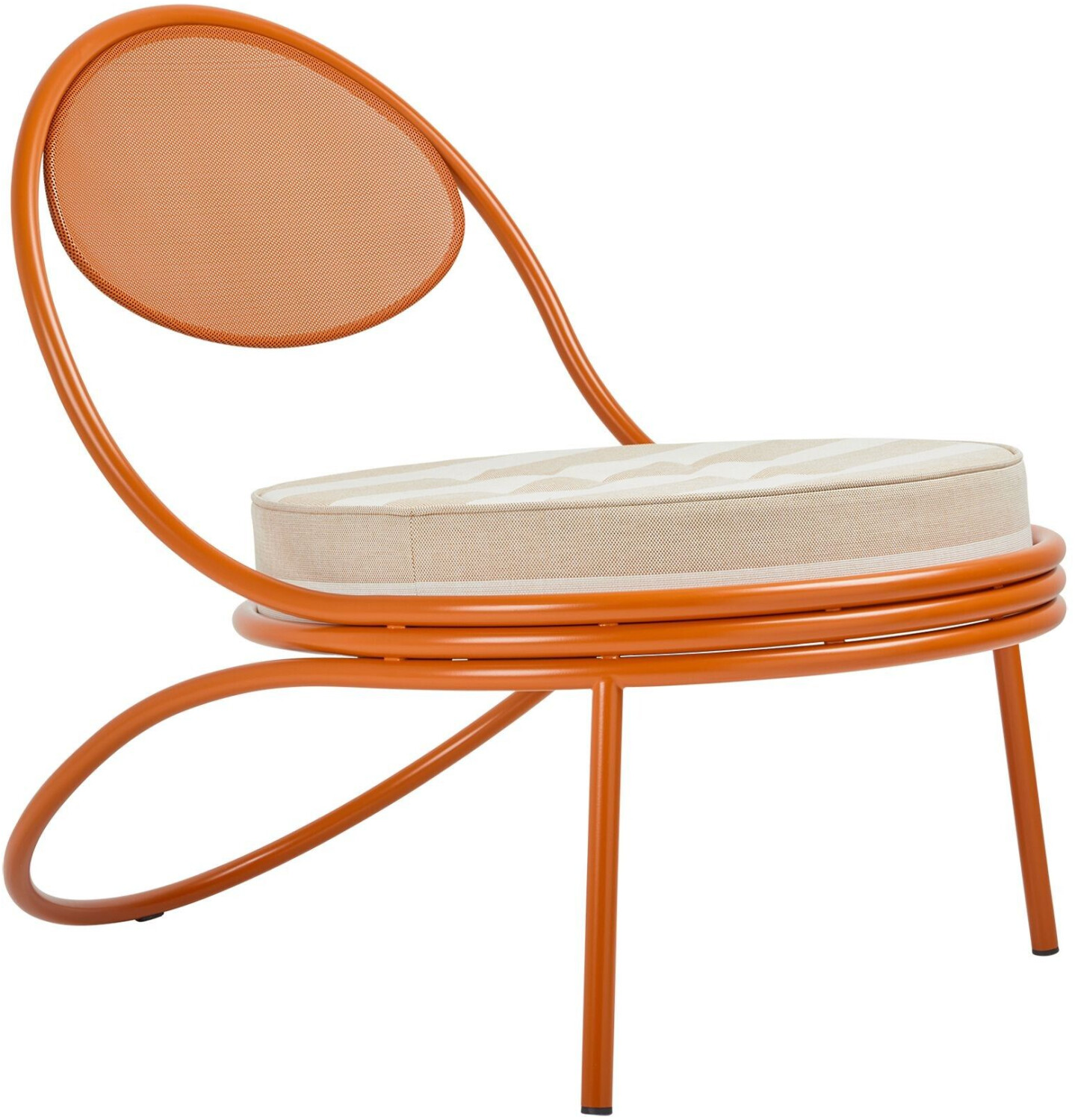 Gubi Copacabana Outdoor Lounge Chair white/beige/Leslie Stripe 040 60x78x60cm (10125874)