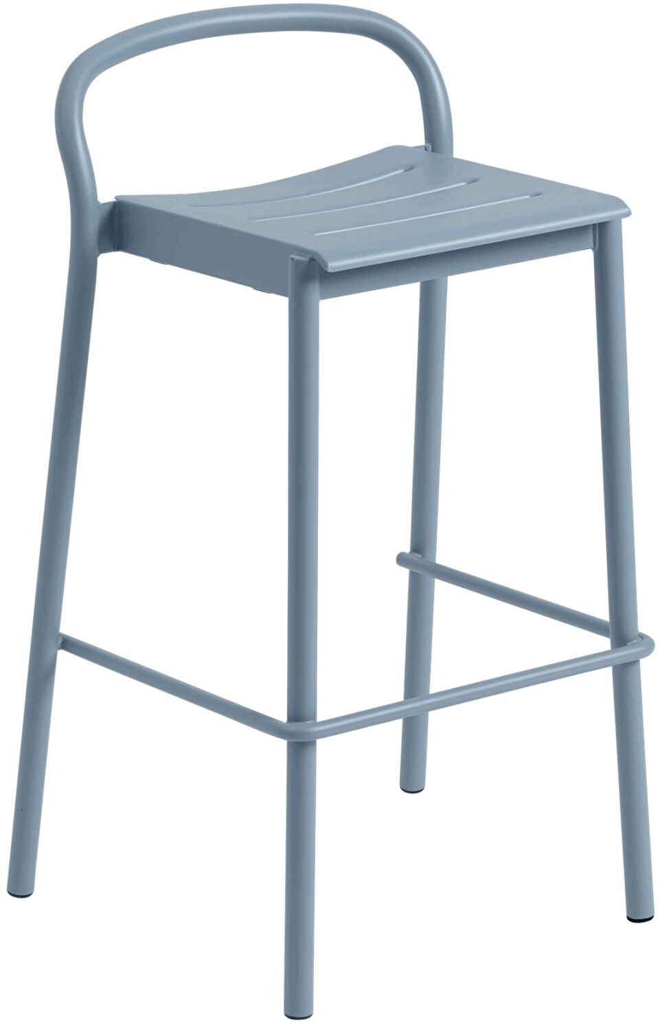Muuto Linear Steel outdoor bar stool 75cm light blue/powder-coated 53.5x88.7x46.5cm light blue (31361)