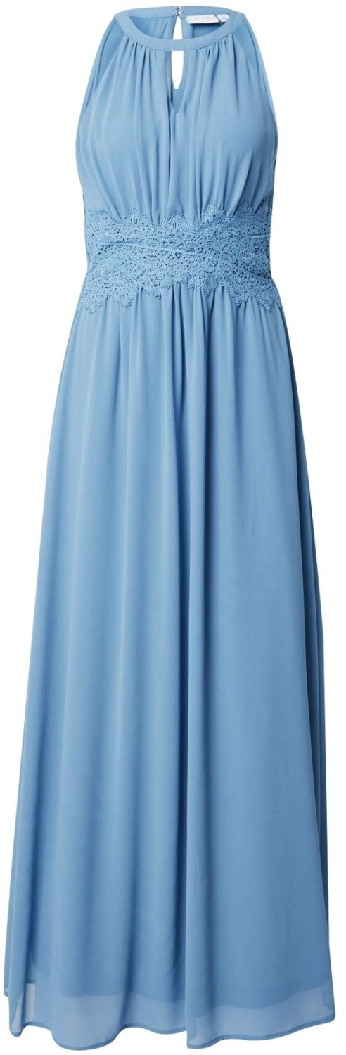 Vila Pleated Halter Neck Maxi Dress (14052647) coronet blue/detail elastic