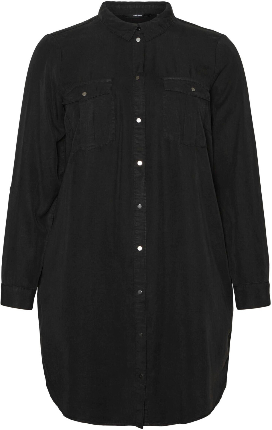 Vero Moda Curve Sila Mix Long Sleeve Dress (10285017) black