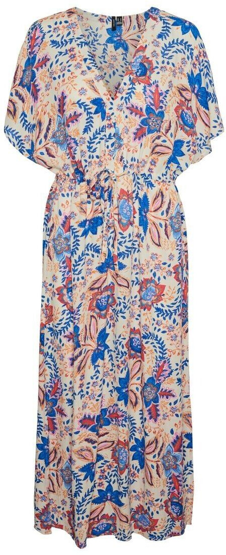 Vero Moda Menny Short Sleeve Long Dress (10303701) silver lining/aop hayda