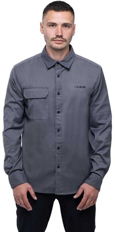 Cube Vertex Long Sleeve Shirt (Grey) Men