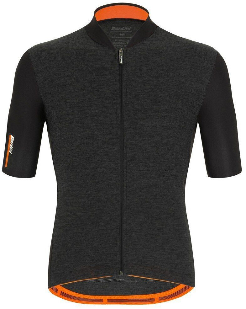 Santini Colore Puro Short Sleeve Jersey (Black) Men