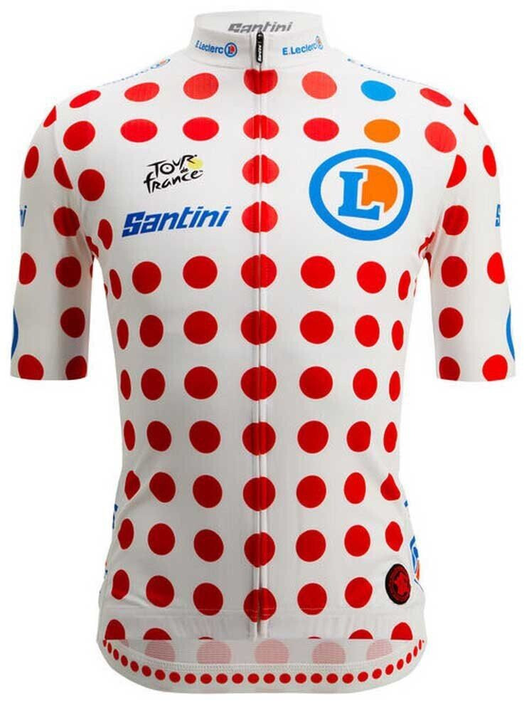 Santini Replica Tour De France Gpm Leader Short Sleeve Jersey (White) Men