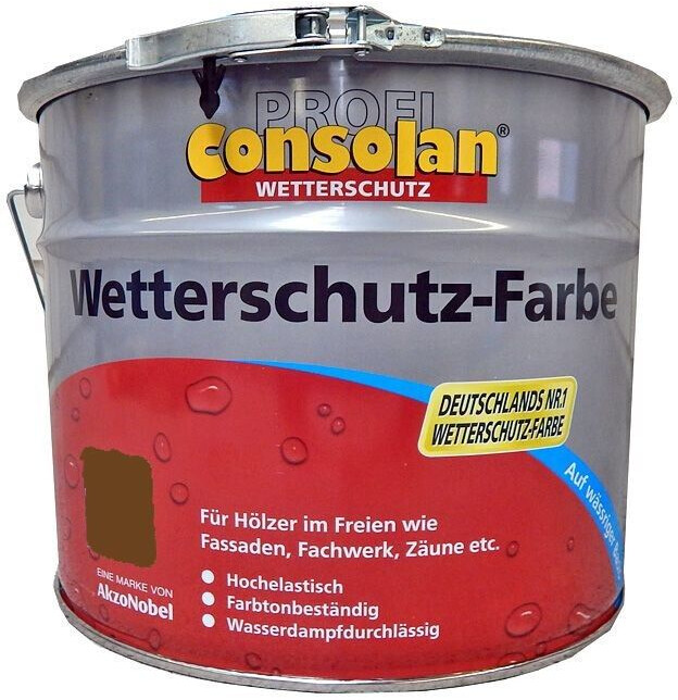 【まとめ買い】 Consolan Wetterschutz-Farbe Dunkelbraun 10l ab 123,99 タイムセール