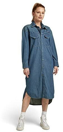 G-Star Long Western Long Sleeve Dress (D22983-D306) blue
