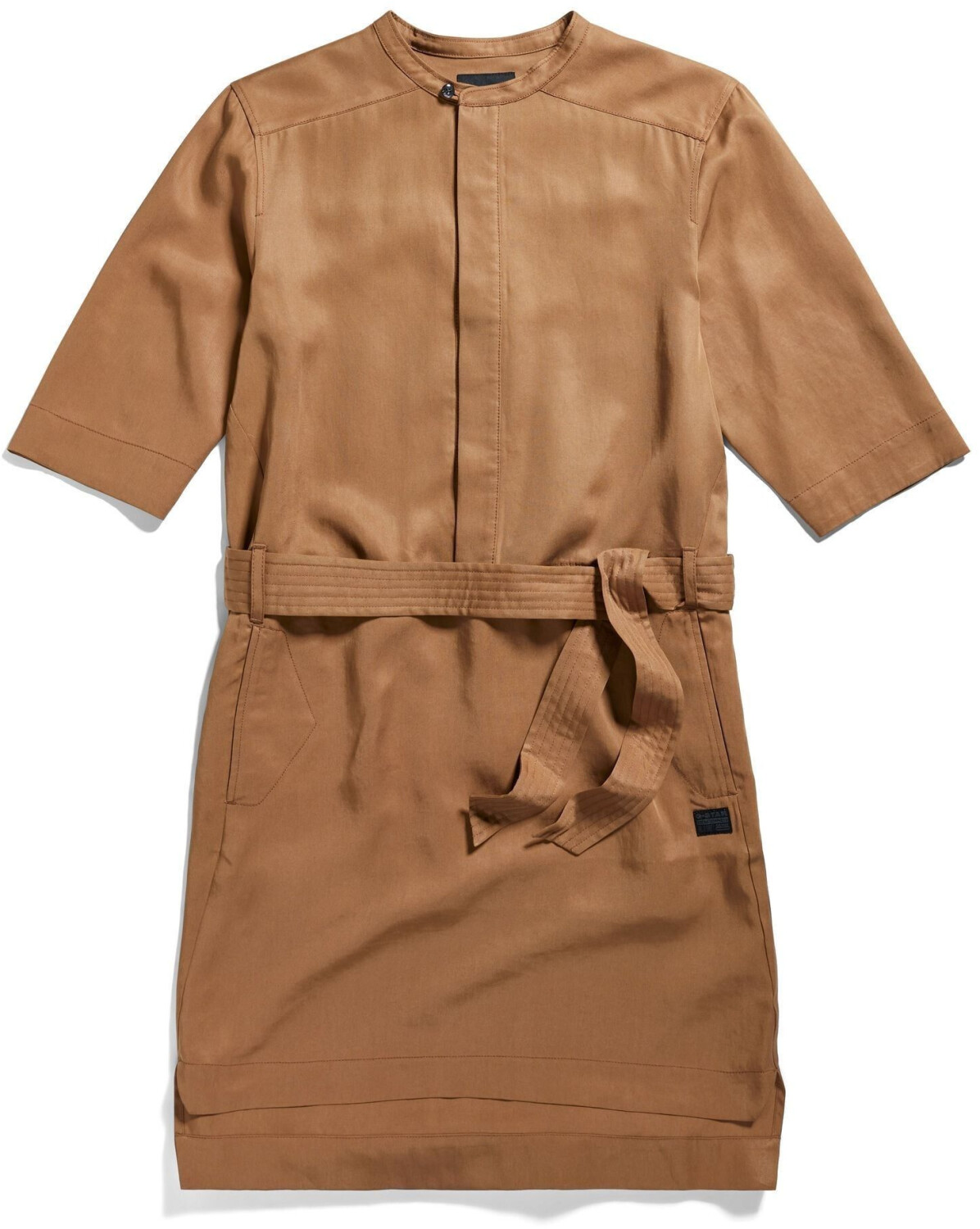 G-Star Half Placket Short Sleeve Midi Dress (D24272-D521) brown