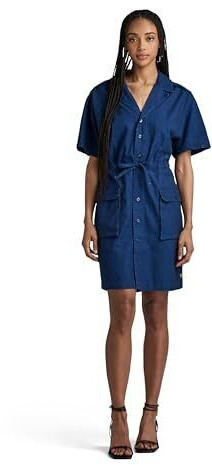 G-Star Soft Utility Short Sleeve Midi Dress (D24348-D309) blue