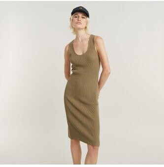 G-Star Bodycon Ribbed Sleeveless Dress (D24659-D605) brown