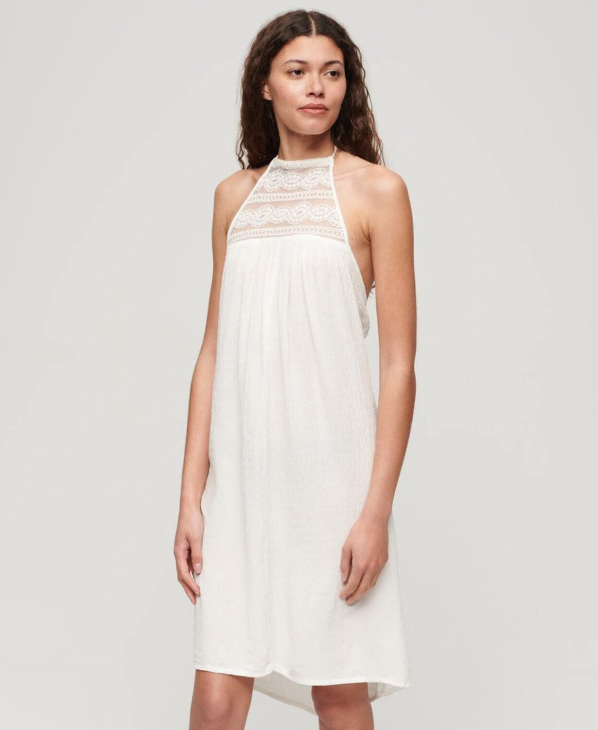 White halter midi dress clearance
