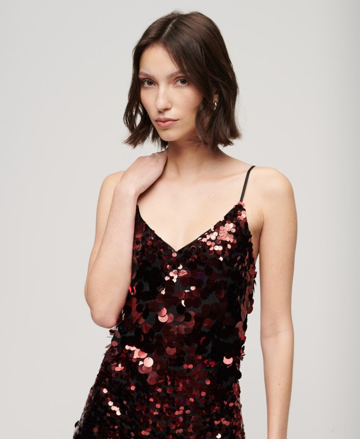 Red disco dress top