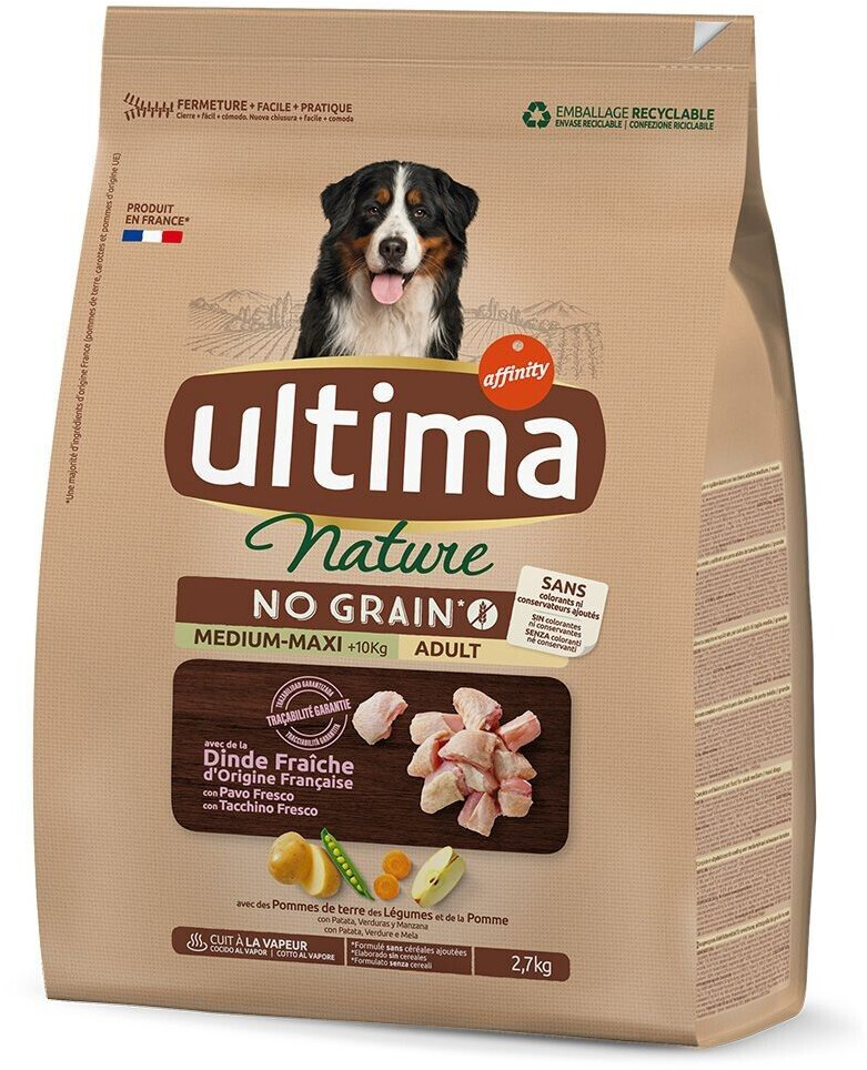 Affinity Ultima Nature No Grain Medium/Maxi Adult croquettes pour chien dinde (2,7 kg)