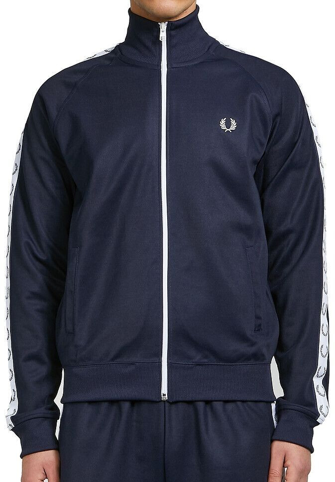 Fred Perry Taped Track Jacket (J4620) carbon blue