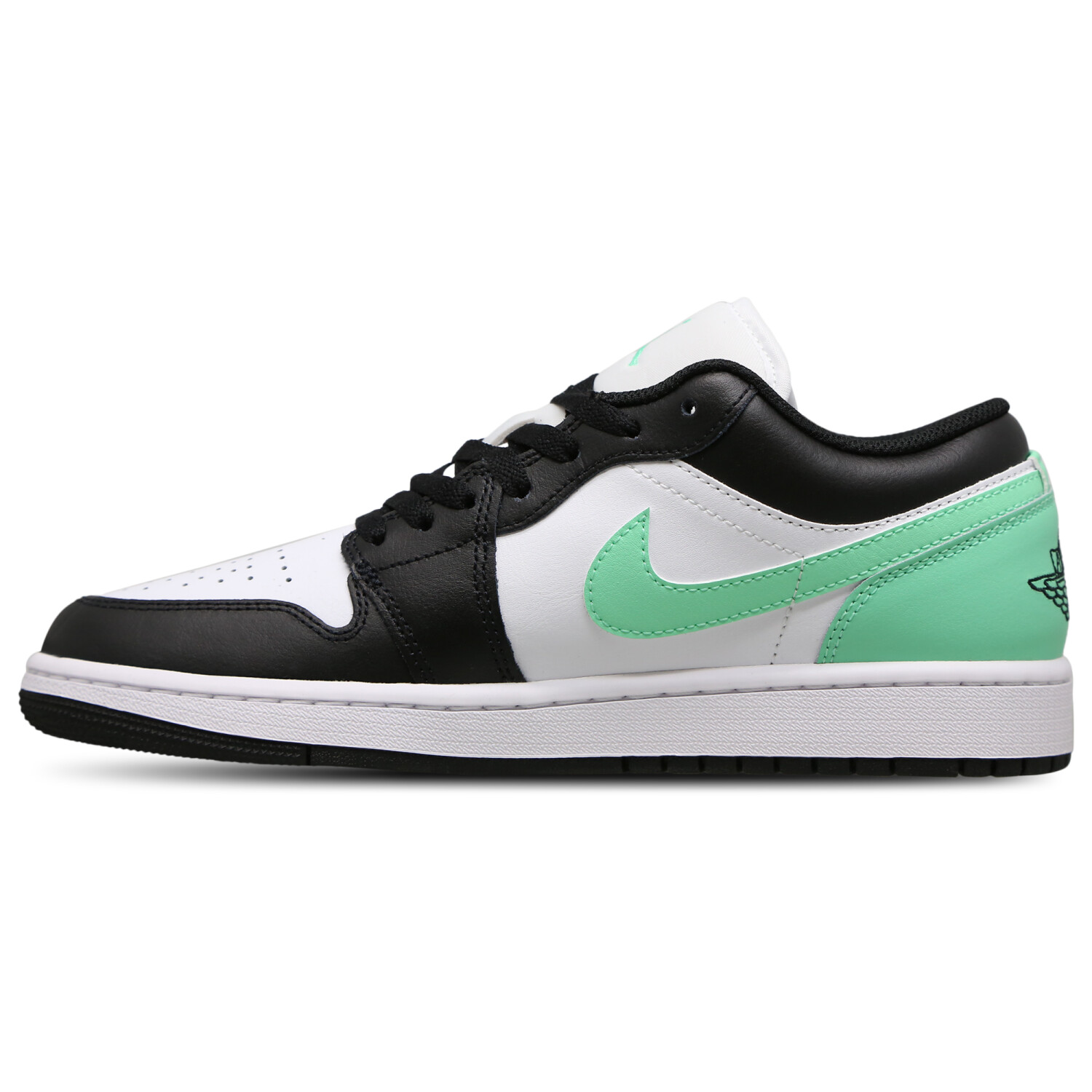 Green white and black jordans top
