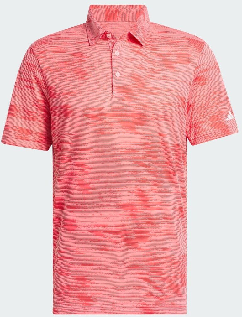 Adidas Man Ultimate365 Textured Stripe Poloshirt (IW1404) semi pink spark/better scarlet