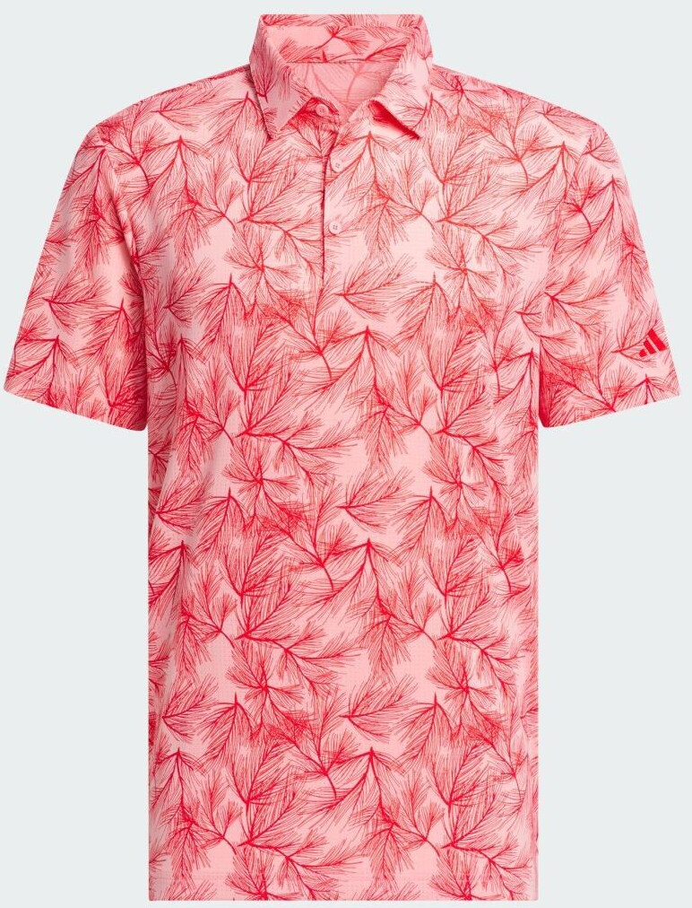 Adidas Man Ultimate365 Mesh Print Poloshirt (IW1408) semi pink spark/better scarlet