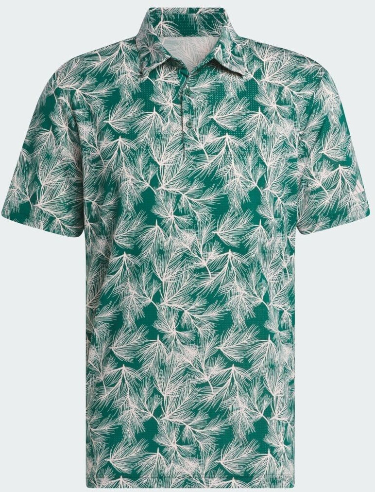 Adidas Man Ultimate365 Mesh Print Poloshirt (IW1409) collegiate green/sandy pink