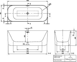 Villeroy & Boch Finion freistehend soft-edge 170x70cm rechteckig (177FIN7A1BCV2RW), Bild 5