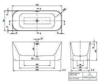 Villeroy & Boch Finion freistehend soft-edge 170x70cm rechteckig (177FIN7N1BCV1RW), Bild 2