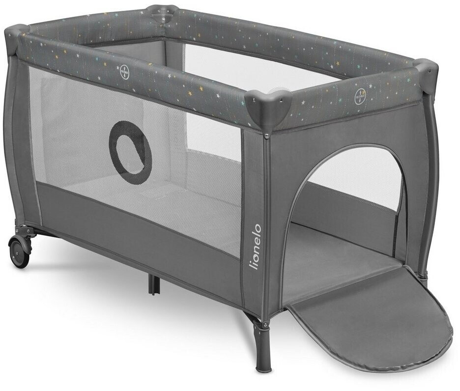 Lionelo Stefi Plus 2-in-1 Travel Bed and Playpen grey multicolor