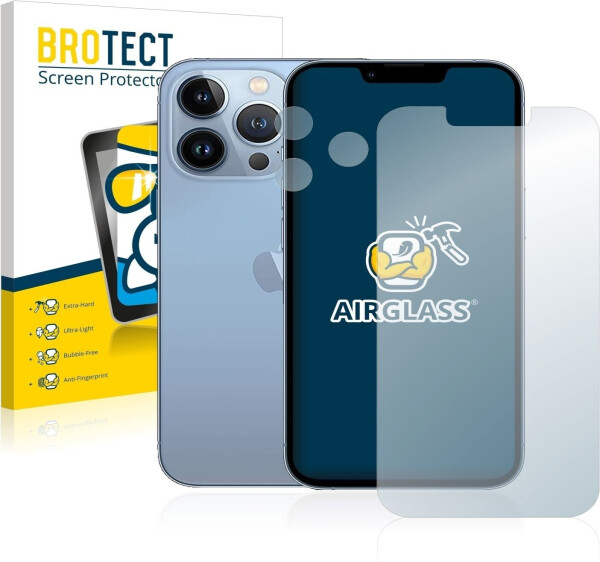 BROTECT 2743076 AirGlass Panzerglasfolie (1 Stück, iPhone 13 Pro), Smartphone Schutzfolie