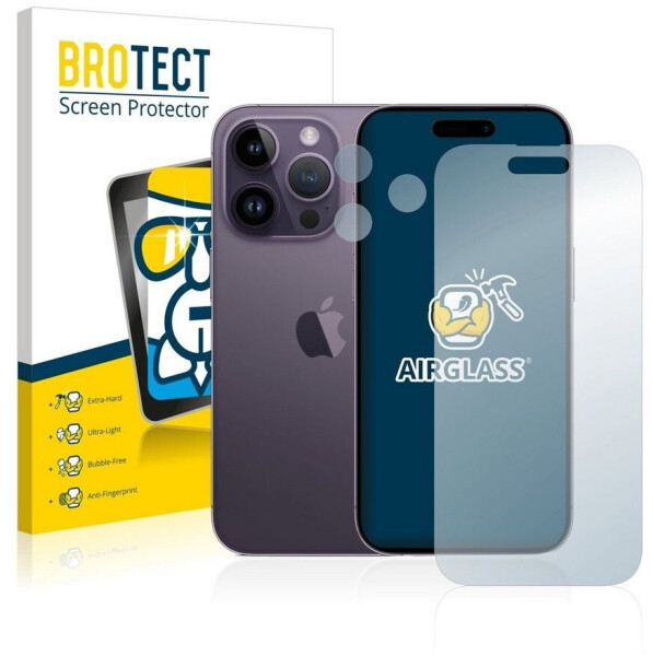 BROTECT 2745794 AirGlass Panzerglasfolie (1 Stück, iPhone 14 Pro), Smartphone Schutzfolie