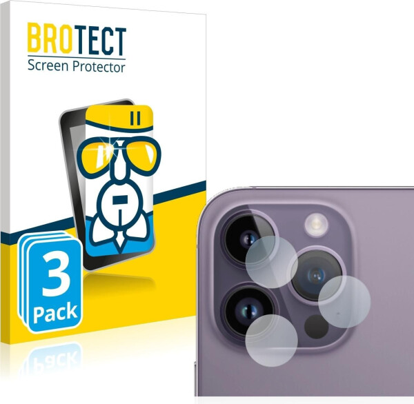 BROTECT 3845801 AirGlass Panzerglasfolie (3 Stück, iPhone 14 Pro Max), Smartphone Schutzfolie