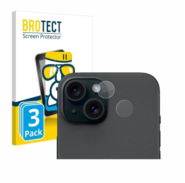 BROTECT 3850802 AirGlass Panzerglasfolie (3 Stück, iPhone 15), Smartphone Schutzfolie