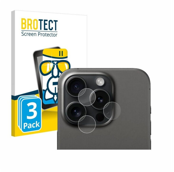 BROTECT 3850817 AirGlass Panzerglasfolie (3 Stück, iPhone 15 Pro), Smartphone Schutzfolie