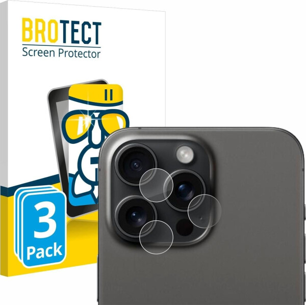 BROTECT 3850821 AirGlass Panzerglasfolie (3 Stück, iPhone 15 Pro Max), Smartphone Schutzfolie