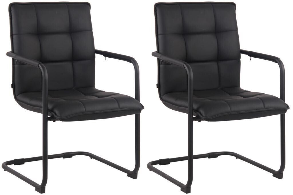 CLP Set of 2 Gandia faux leather chairs with armrests