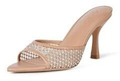 The Drop Mandy Sandals with Pointed Toe Area Natural Glittering Mesh