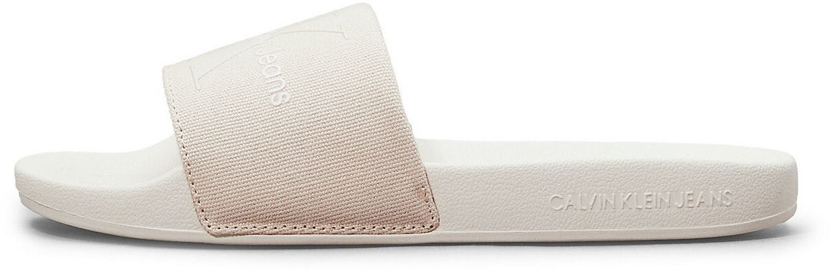 Calvin Klein Women's Slide Sandal kitt ecru white