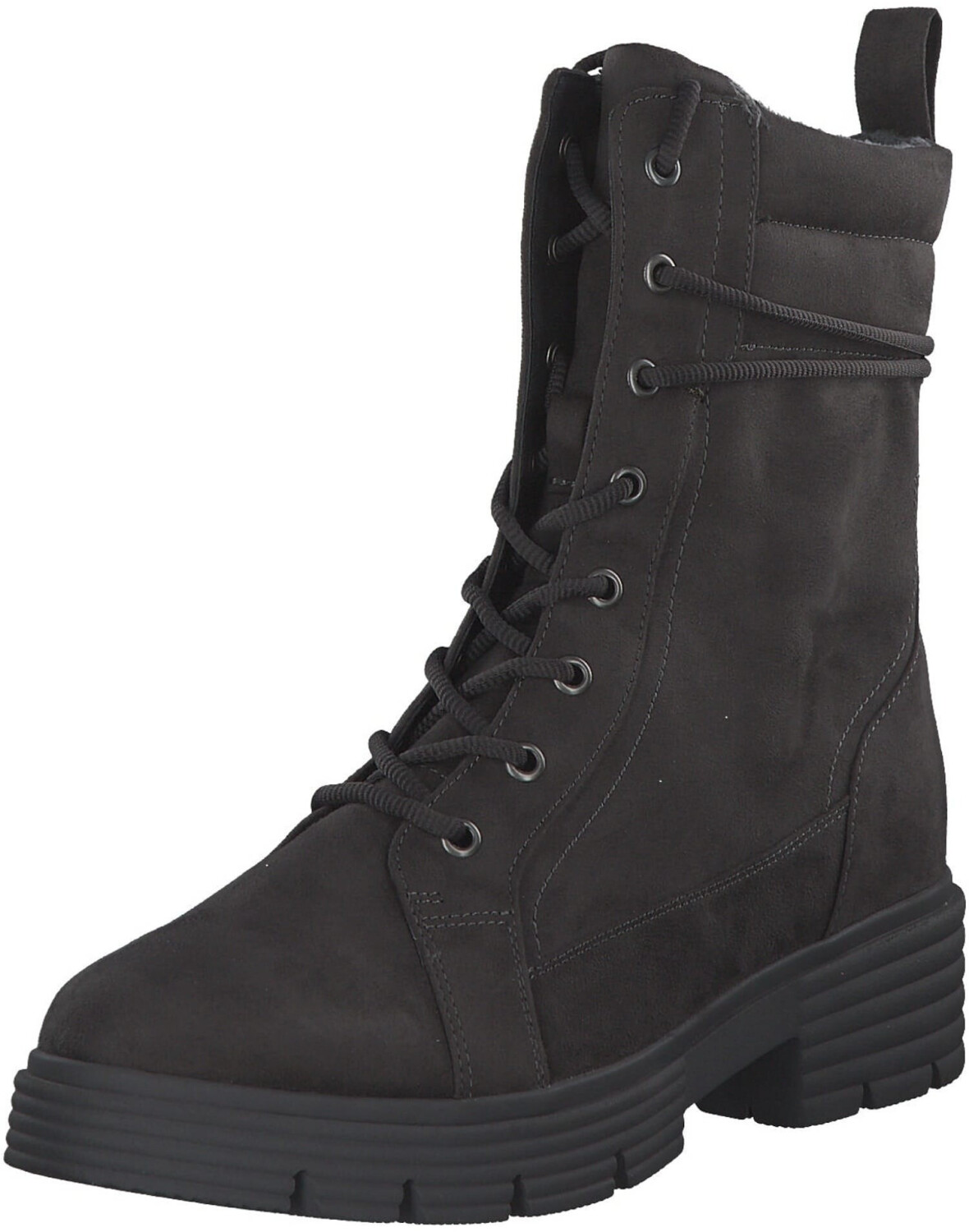Jana Shoes with Heel laces and zipper block heel wide H extra width grey