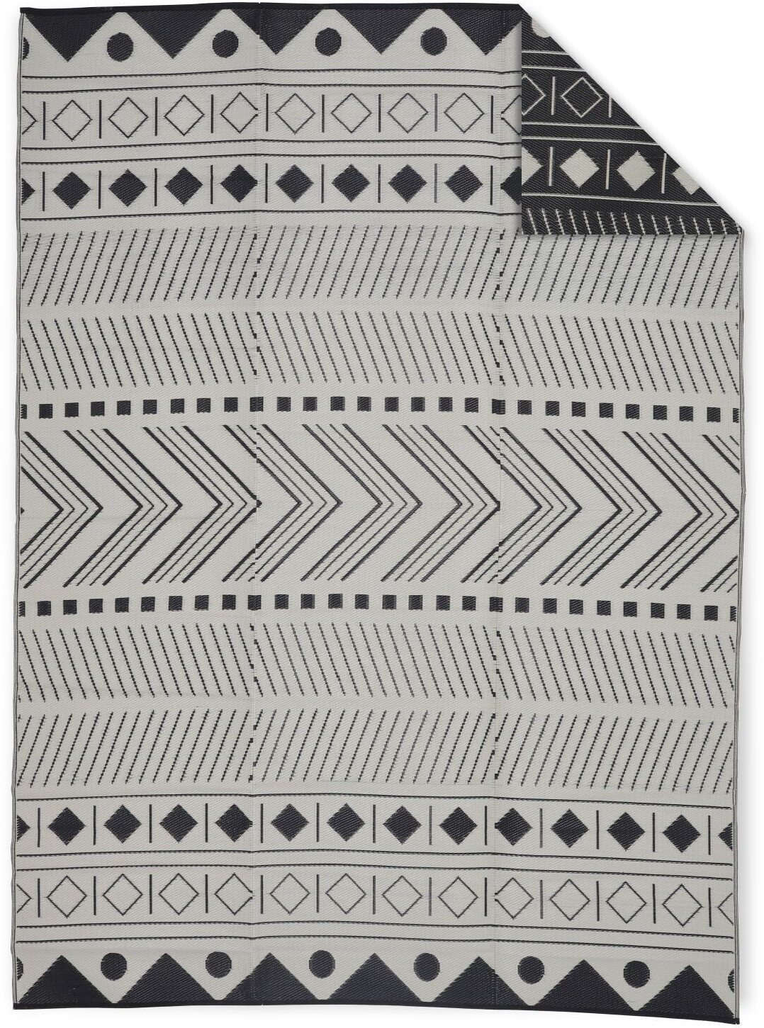 sweeek Bamako ethnic pattern 270x360 cm black/beige